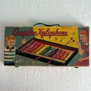 Cragston Xylophone Toy with Colorful Keys vintage musical instrument music